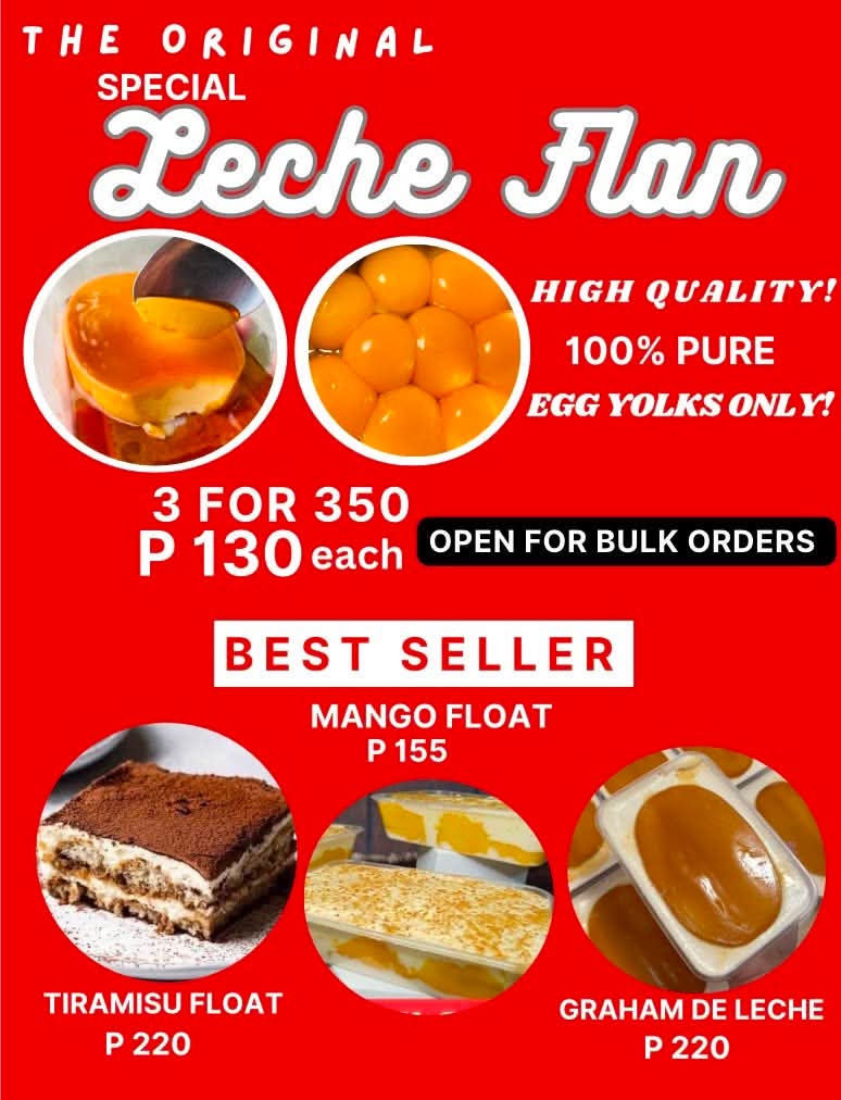 Special Leche Flan and Floats Menu Poster